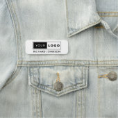 Magnetic Company Logo Employee White Naamplaatje (In situ)