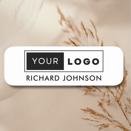 Magnetic Company Logo Employee White Naamplaatje