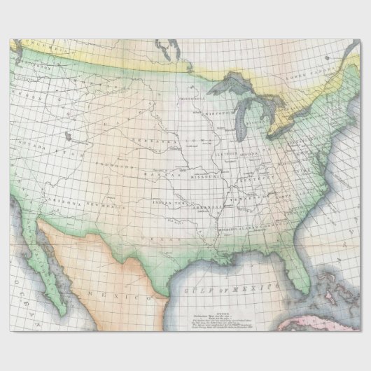  Magnetic Declination Map Verenigde Staten Cadeaupapier (Vlak)