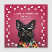 MAGNETIC Dog Walker Paw Print Rand Grote Kaart Magnetische Uitnodiging (Voorkant)