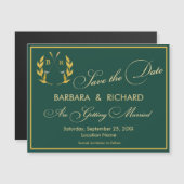 MAGNETIC Golf Theme Monogram Wedding Save the Date (Voorkant / Achterkant)
