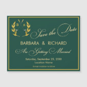 MAGNETIC Golf Theme Monogram Wedding Save the Date (Voorkant)