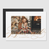 Magnetic Joyeux Noel Elegant kerstfotokaart (Voorkant / Achterkant)