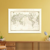 Magnetic Map of the World Canvas Afdruk (Insitu (Woonkamer))