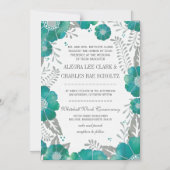 Magnetic Mint Floral  Typografie Magnetische Uitnodiging (Voorkant)