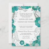 Magnetic Mint Floral  Typografie Magnetische Uitnodiging (Voorkant)