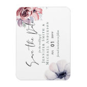 Magnetic Navy Blue Coral Floral Save the Dates Magneet (Verticaal)