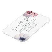 Magnetic Navy Blue Coral Floral Save the Dates Magneet (Linkerzijde)