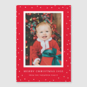 Magnetic Red Polka Dot Photo met kerstkaart (Voorkant)