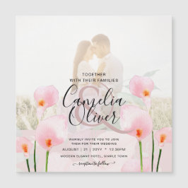 MAGNETIC Roze Calla Lily PHOTO Wedding Invite