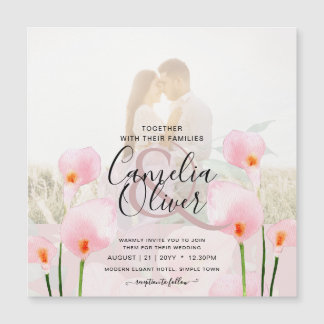 MAGNETIC Roze Calla Lily PHOTO Wedding Invite