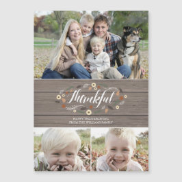 Magnetic Rustic Thanksgiving-fotokaart