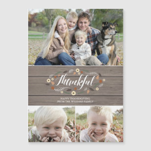 Magnetic Rustic Thanksgiving-fotokaart