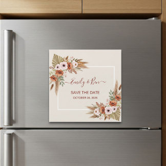 Magnetic Save the Date Card – Rustic Boho Style