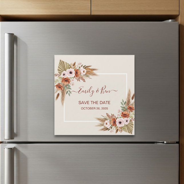 Magnetic Save the Date Card – Rustic Boho Style (Creator heeft geüpload)