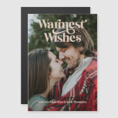 Magnetic Warmest wil fotofeestkaart Magnetische Uitnodiging (Voorkant / Achterkant)