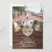 Magnetic Wedding Invite Rustic Photo Collage Barn Magnetische Uitnodiging (Voorkant)