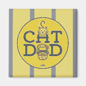 Magnetisch bericht "Kat papa" Magneet (Voorkant)