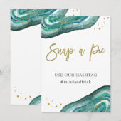 Magnetisch | Blauwgroen Geode- en goudweddenschapp Kaart (Voorkant / Achterkant)