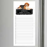 Magnetisch Blocnote met bundel Magnetisch Notitieblok<br><div class="desc">Schattige dingen om een hond van Beagle te halen met een zwart lijst van het bord dat gepersonaliseerd is met jouw naam.</div>