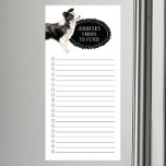 Magnetisch Blocnote van de Lijst van de Collie van Magnetisch Notitieblok<br><div class="desc">Schattige dingen om de hond van de Collie van de Grens met een zwart karton lijst te krijgen dat met jouw naam wordt gepersonaliseerd.</div>