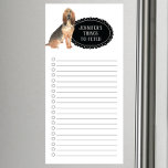 Magnetisch BloodHound Shopping List Magnetisch Notitieblok<br><div class="desc">Schattige dingen om BloodHound-hond te halen met een zwart karton-lijst gepersonaliseerd met jouw naam.</div>