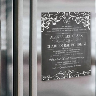 Magnetisch Chalkboard Typografie Magnetische Uitnodiging