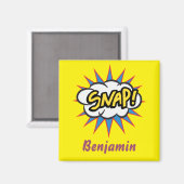 Magnetisch geel stripboek leuk magneet (Voorkant / Achterkant)