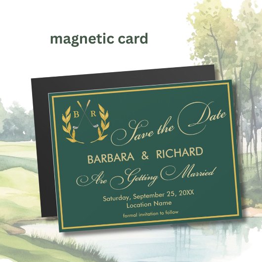 MAGNETISCH Golf Thema Monogram Huwelijk Save the D
