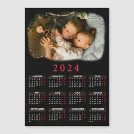 Magnetisch kalender 2024 met foto's van kinderen