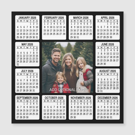 Magnetisch kalendervierkant met foto (Voorkant)