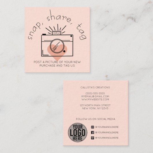 Magnetisch Label Hartcamera Sociale media Business (Voorkant / Achterkant)