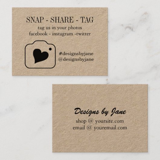 Magnetisch Label Kraft Small Business Order Insert (Voorkant / Achterkant)