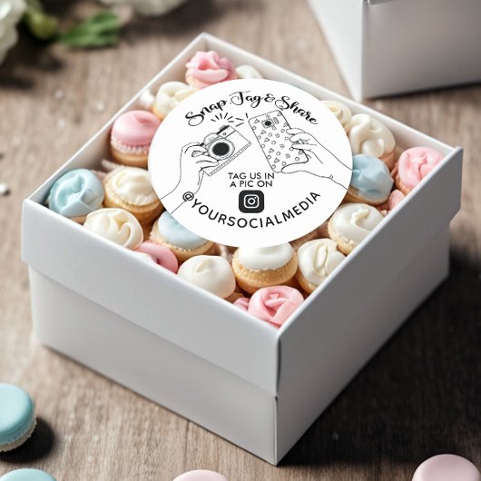 Magnetisch, Label, Share Instagram Sociale media Ronde Sticker