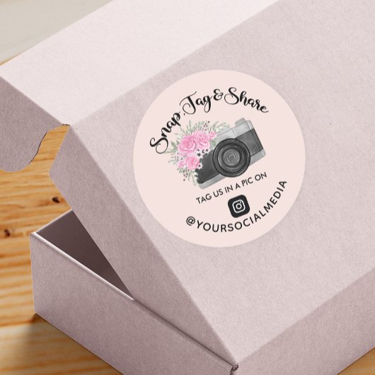 Magnetisch, Label, Share Instagram Sociale media Ronde Sticker