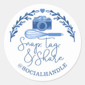 Magnetisch, Label, sociale media delen & bakkerij Ronde Sticker (Voorkant)