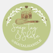 Magnetisch, Label, sociale media delen & bakkerij Ronde Sticker (Voorkant)