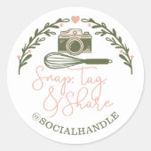 Magnetisch, Label, sociale media delen & bakkerij Ronde Sticker (Voorkant)