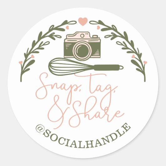 Magnetisch, Label, sociale media delen & bakkerij Ronde Sticker (Voorkant)