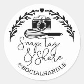 Magnetisch, Label, sociale media delen & bakkerij Ronde Sticker (Voorkant)