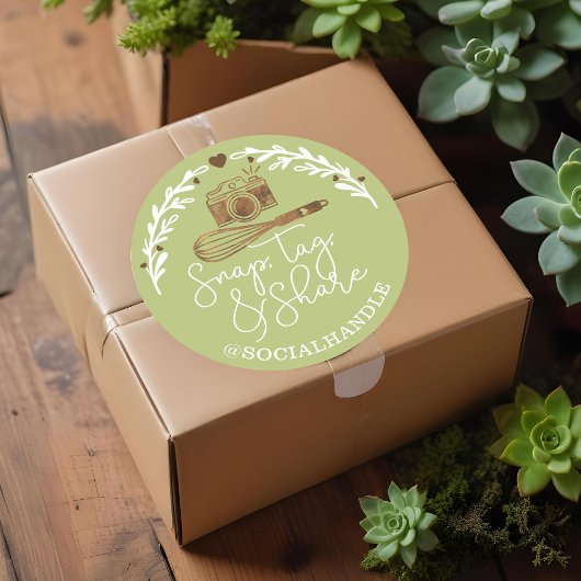 Magnetisch, Label, sociale media delen & bakkerij Ronde Sticker