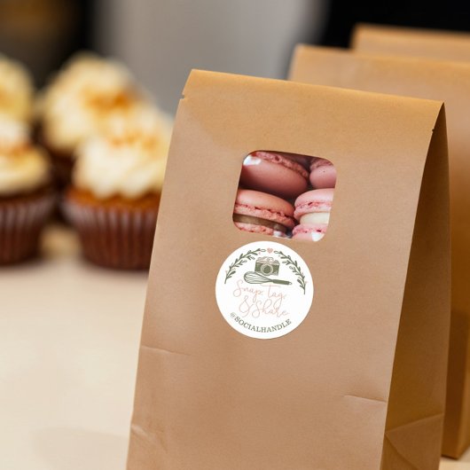 Magnetisch, Label, sociale media delen & bakkerij Ronde Sticker