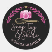 Magnetisch, Label, sociale media delen & bakkerij Ronde Sticker (Voorkant)