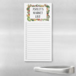 Magnetisch laptopblok voor basiswinkelpinglijst magnetisch notitieblok<br><div class="desc">Het ontwerp van de boodschappenlijstboodschappenlijst van de markt met een waterverf verse groenten die met jouw naam worden gepersonaliseerd.</div>