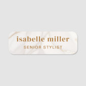 Magnetisch Marmer Goud Medewerker Naamplaatje (Voorkant)