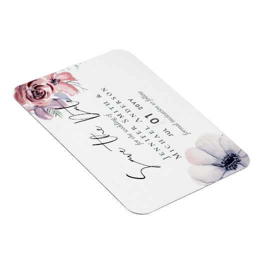 Magnetisch Navy Blauwe Koraal Bloemige Save the Da Magneet (Rechterzijde)