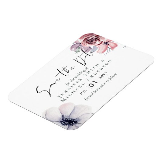 Magnetisch Navy Blauwe Koraal Bloemige Save the Da Magneet (Linkerzijde)