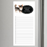 Magnetisch notebook Chihuahua Shopping List Magnetisch Notitieblok<br><div class="desc">Schattige dingen om een lange haar Chihuahua-hond te krijgen met een zwart karton lijst dat gepersonaliseerd is met jouw naam.</div>
