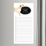 Magnetisch notebook met labrador Retriever Shoppin Magnetisch Notitieblok<br><div class="desc">Schattige dingen om een labrador Retriever hond te halen met een zwart karton lijst dat gepersonaliseerd is met jouw naam.</div>