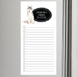 Magnetisch notebook Siberian Husky Shopping List Magnetisch Notitieblok<br><div class="desc">Schattige dingen om een Siberische Husky-hond te halen met een zwart karton-lijst dat gepersonaliseerd is met jouw naam.</div>